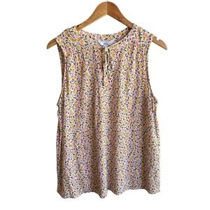 Croft & Barrow Top Floral Print Sleeveless  Casual Summer Medium‎